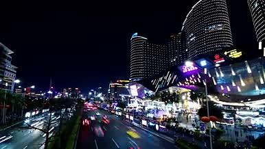 南宁会展中心航洋国际高清延时摄影车流夜景视频的预览图